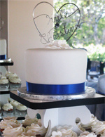 Wedding cake with custom cupcakes
